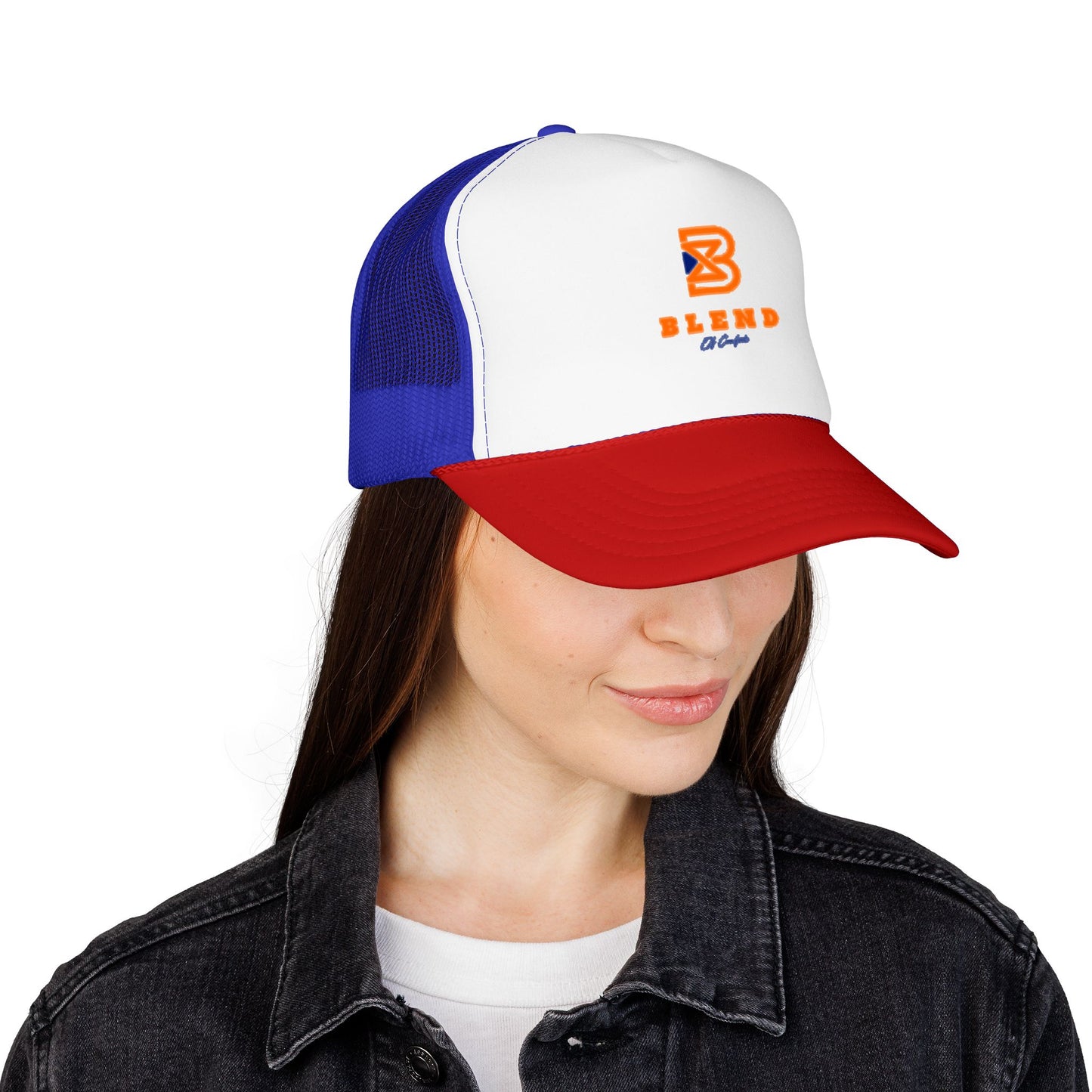 Blend Coffee Logo Trucker Hat — Foam Mesh Cap