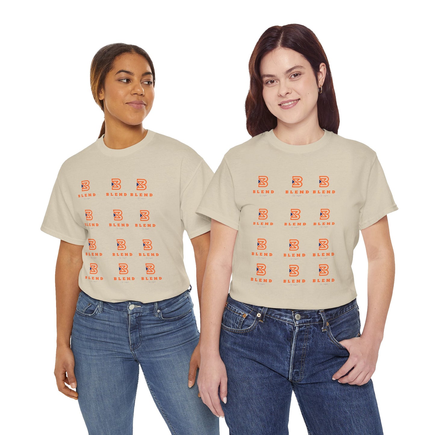 Blend Pattern Graphic Tee — Minimal Logo Repeat Streetwear T-Shirt