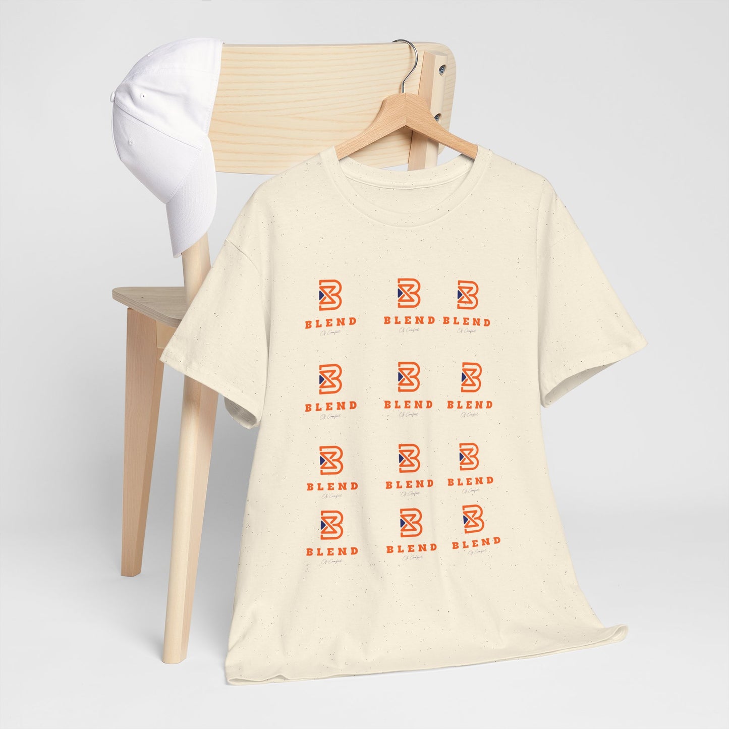 Blend Pattern Graphic Tee — Minimal Logo Repeat Streetwear T-Shirt
