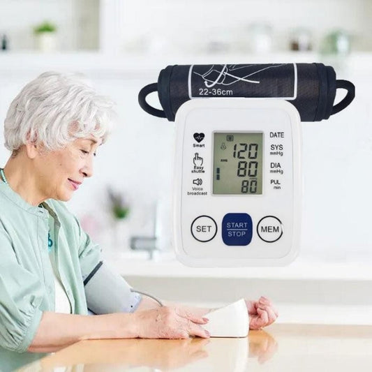 Multifunctional Advanced Upper Arm Blood Pressure Monitor With Adjustable Armband, Large Display And Dual 99 Reading Memory Function For Convenient Home Monitoring