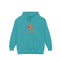Blend Logo Hoodie — Minimal White Pullover with Orange & Navy Brand Mark