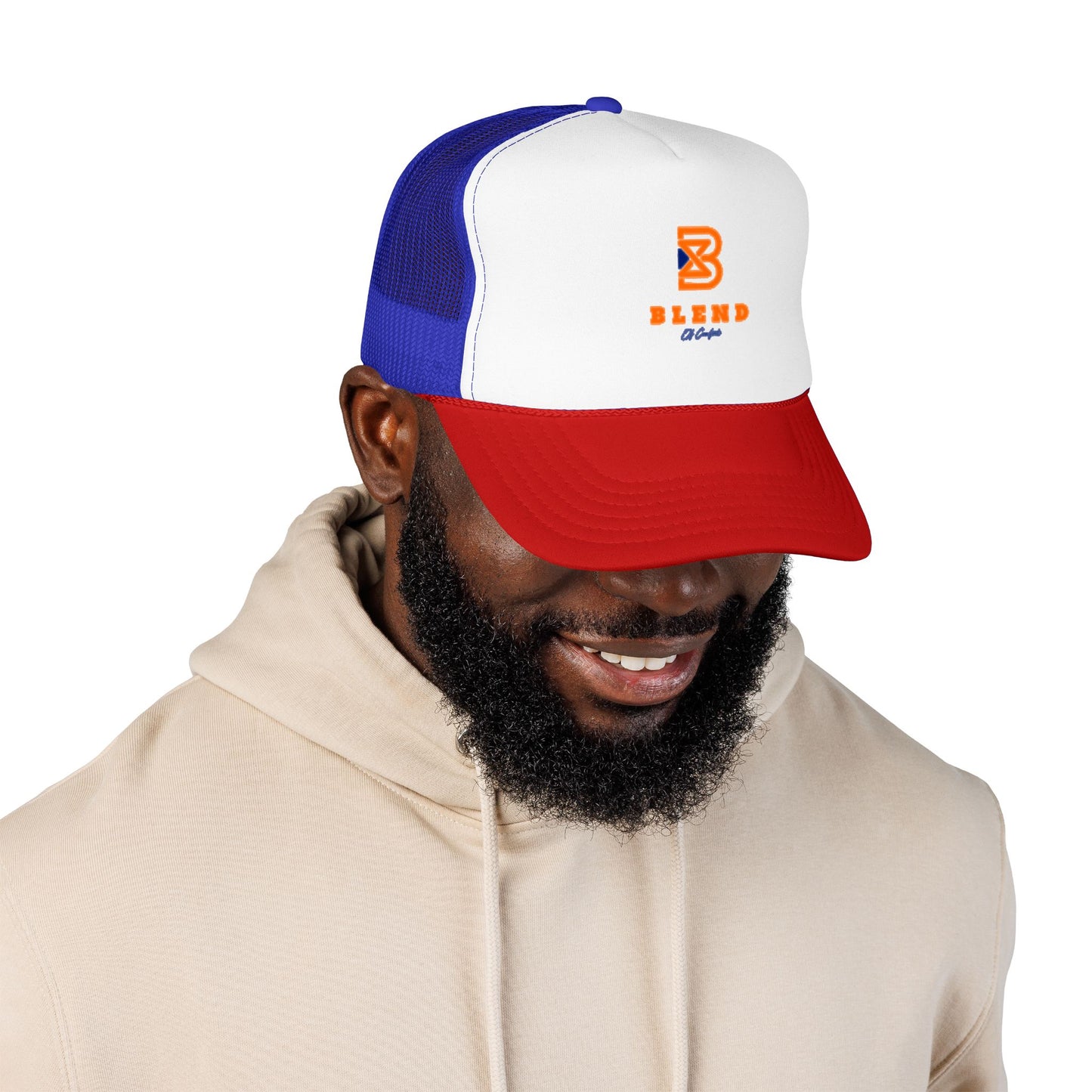 Blend Coffee Logo Trucker Hat — Foam Mesh Cap
