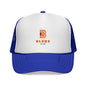 Patriotic Red-Blue Trucker Cap with 'Blend' Logo — Retro Mesh Snapback