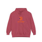 Blend Logo Hoodie — Minimal White Pullover with Orange & Navy Brand Mark
