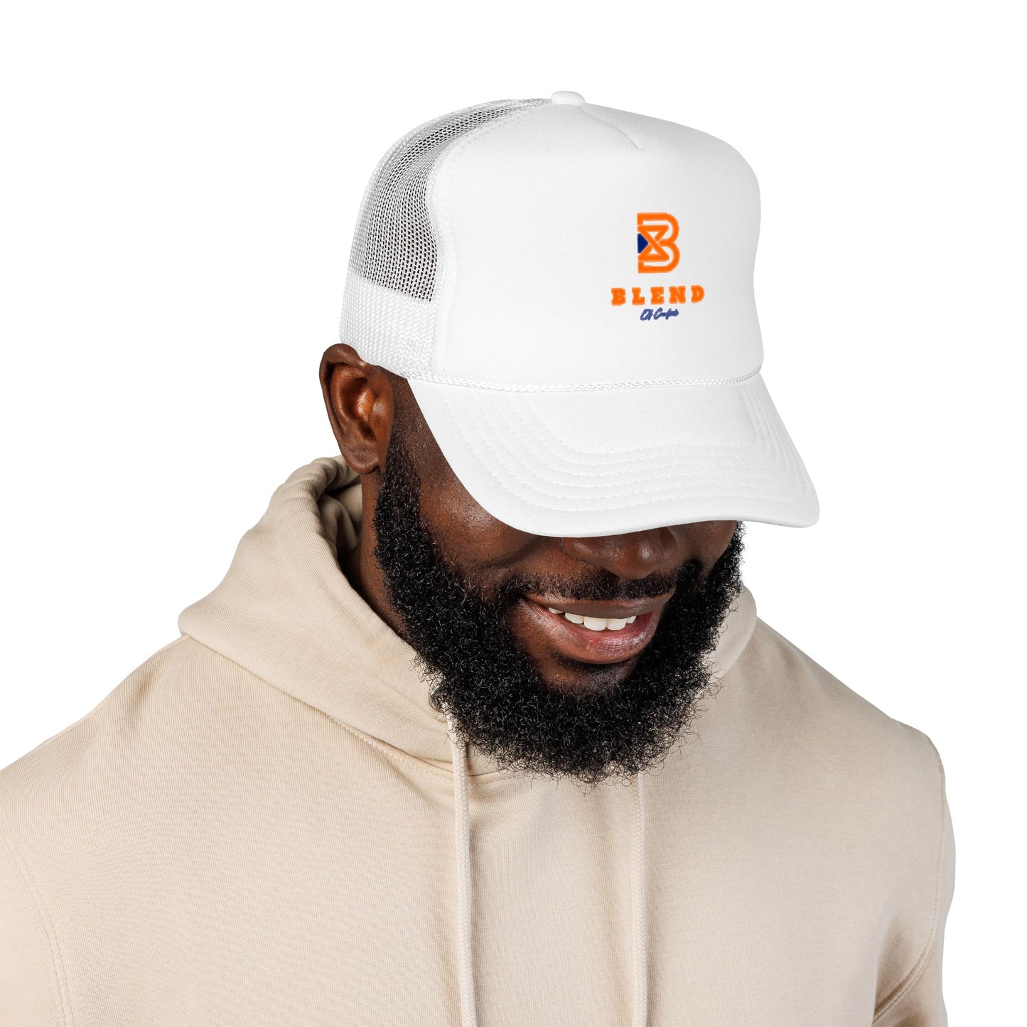 Blend Coffee Logo Trucker Hat — Foam Mesh Cap