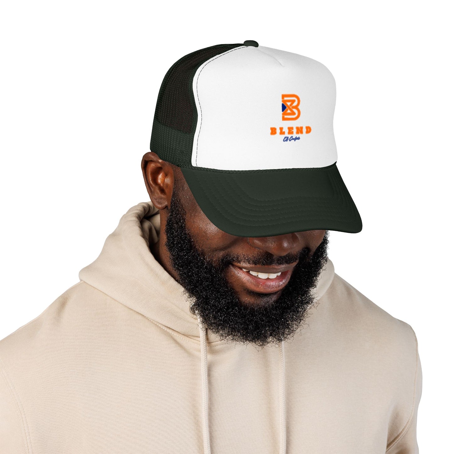 Blend Coffee Logo Trucker Hat — Foam Mesh Cap