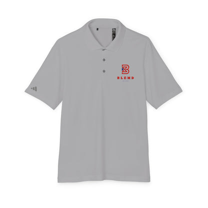 Performance Polo — Blend Logo Embroidered White Golf Shirt