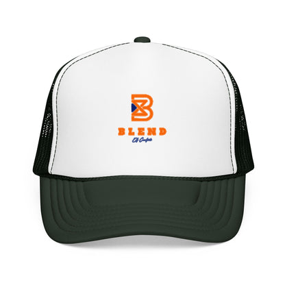 Blend Coffee Logo Trucker Hat — Foam Mesh Cap