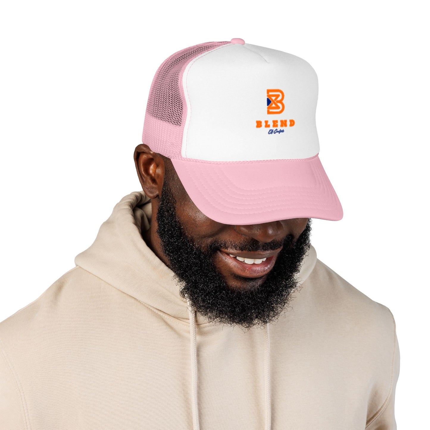Blend Coffee Logo Trucker Hat — Foam Mesh Cap