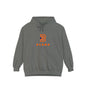 Blend Logo Hoodie — Minimal White Pullover with Orange & Navy Brand Mark