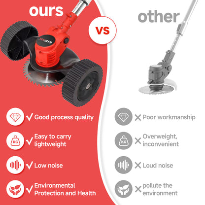 21V Cordless Strimmer Grass Trimmer Tree Cutter Garden Edger Electric 2Batteries