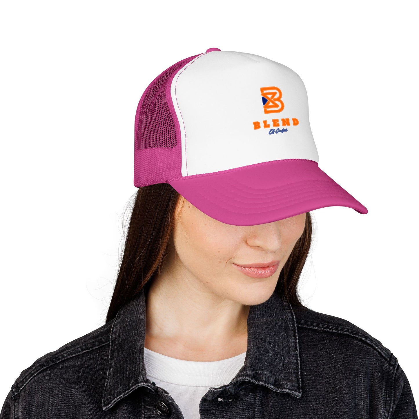 Blend Coffee Logo Trucker Hat — Foam Mesh Cap