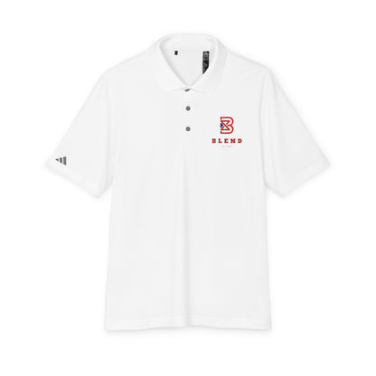Performance Polo — Blend Logo Embroidered White Golf Shirt