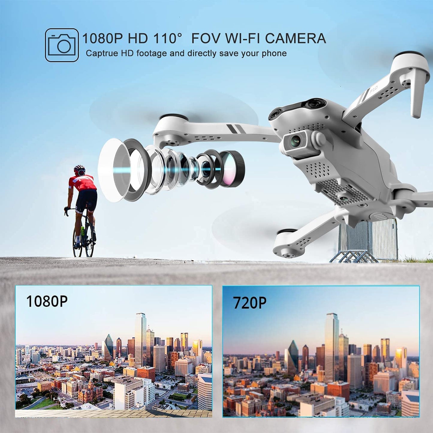 UK  F10 Foldable Drone With Camera WIFI FPV For Adults,1080P HD FPV Live Video RC Quadcopter,Logistics Is Randomly Sent By EVRI,ROYAL MAIL,Amazon Logistics