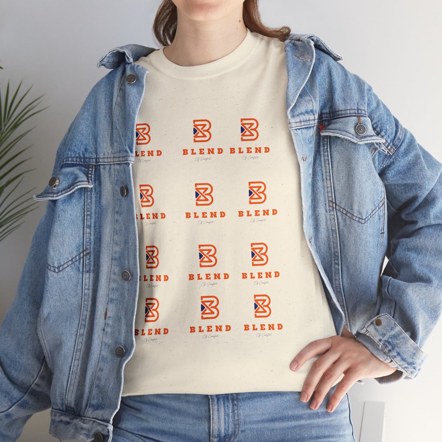 Blend Pattern Graphic Tee — Minimal Logo Repeat Streetwear T-Shirt