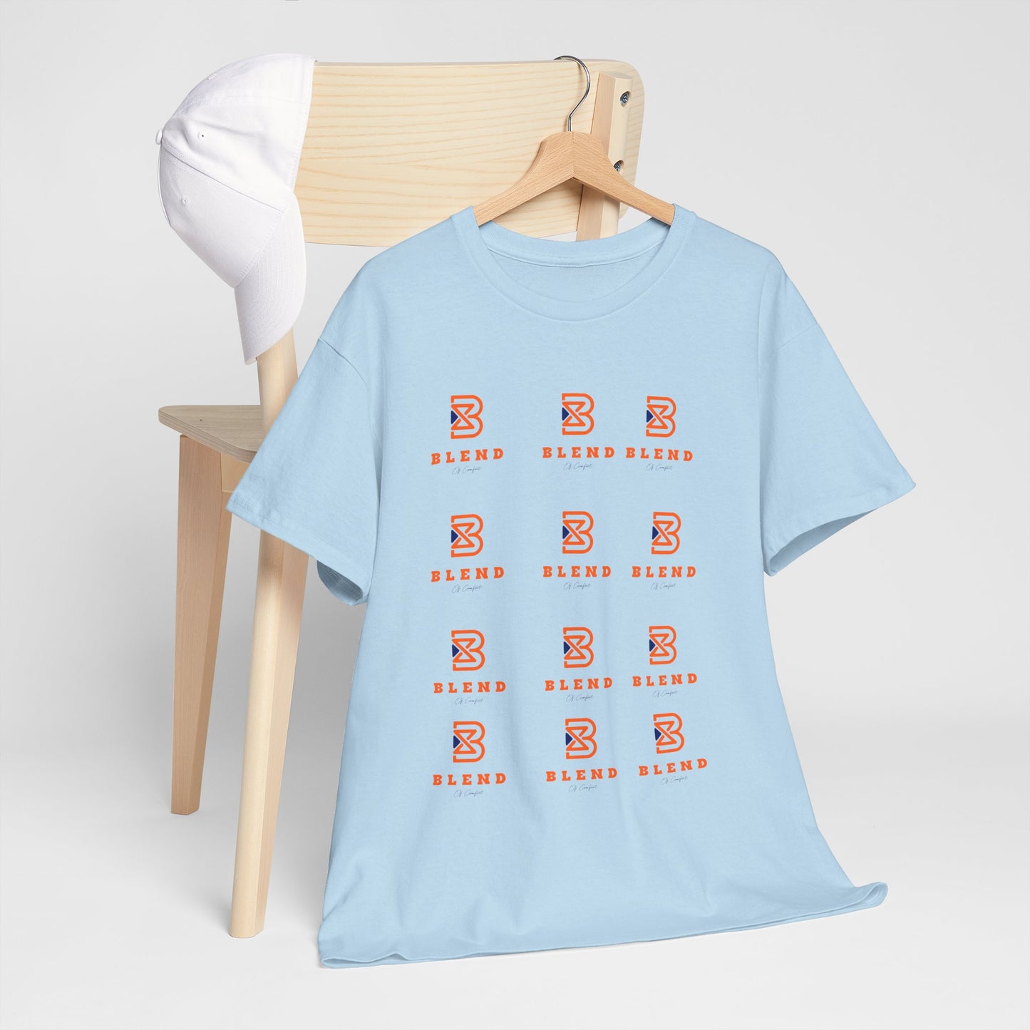 Blend Pattern Graphic Tee — Minimal Logo Repeat Streetwear T-Shirt
