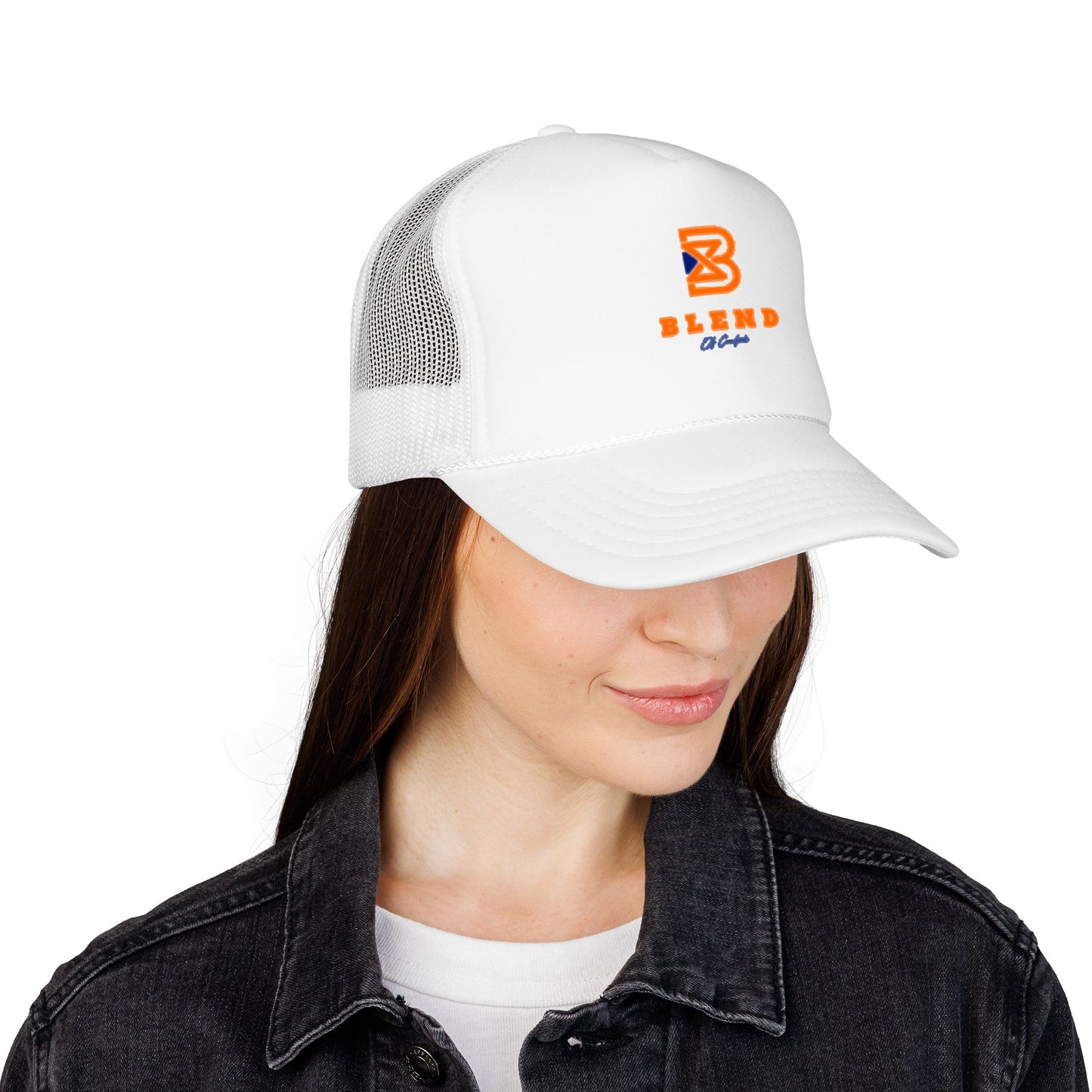 Blend Coffee Logo Trucker Hat — Foam Mesh Cap